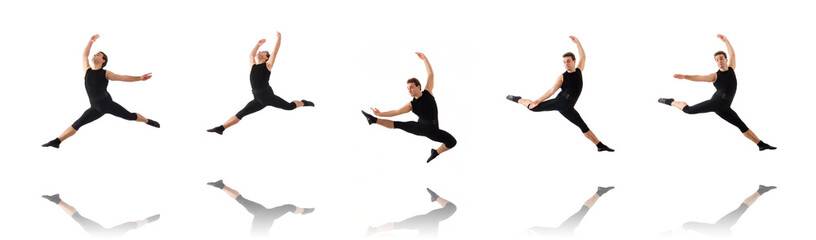 Fototapeta premium The young dancer isolated on the white