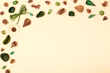 Leaves composition. Nature concept background. Flat lay
