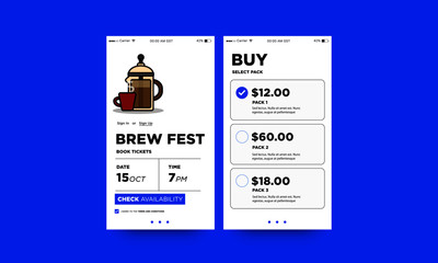 French Press Coffee Festival App Interface Design