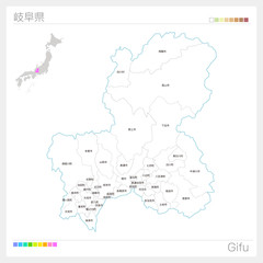 岐阜県の地図（市町村・区分け）