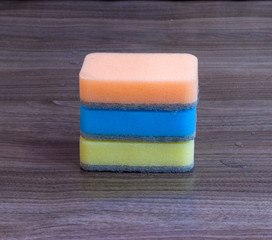 Three foam sponges for washing dishes