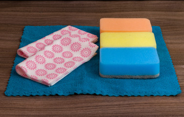 Rags and sponges for house cleaning