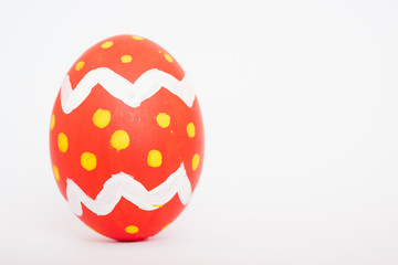 Beautiful Easter Red egg color isolate on white