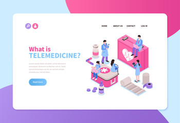 Telemedicine Isometric Banner