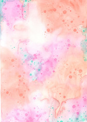 Abstract sweet pastel rainbow watercolor hand painting background for decoration