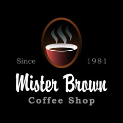 Coffee Shop logo design template & inspiration, antique, brown, black