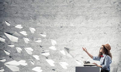 Creative inspiration of young female writer.