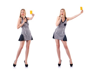 Woman judge isolated on the white