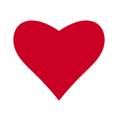Heart, Symbol of Love and Valentine's Day. Flat Red Icon Isolated on White Background. Vector illustration. - Vector
