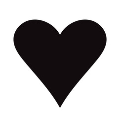 Flat Black Heart Icon Isolated on White Background. Vector illustration.
