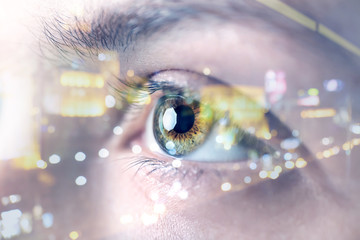 Young woman with beautiful eyes, closeup
