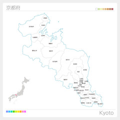 京都府の地図（市町村・区分け）