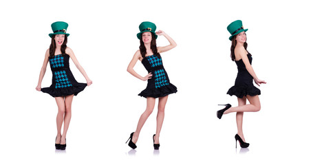 Young girl in saint patrick concept