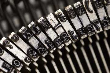 Old typewriter letters macro shot