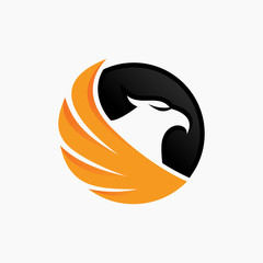 Luxury Eagle logo designs vector  Falcon Phoenix Hawk bird Logo icon template illustration.
