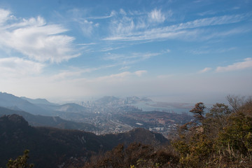 panoramic view of mountains lianyungang,jiangsu,china