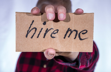 hire me - a man is looking for work