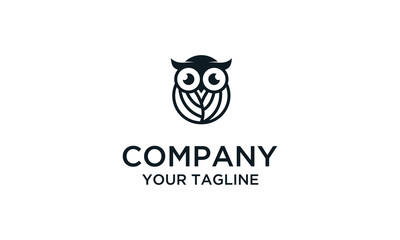 Owl logo design template. Awesome owl logo. A owl lineart logotype.