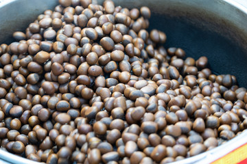 View of roasted chestnuts