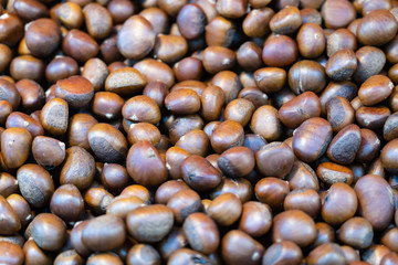 View of roasted chestnuts