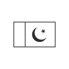Pakistan flag icon in black outline flat design. Independence day or National day holiday concept.