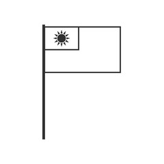 Obraz premium Taiwan flag icon in black outline flat design. Independence day or National day holiday concept.