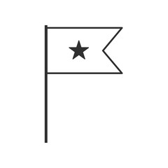 Vietnam flag icon in black outline flat design. Independence day or National day holiday concept.