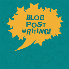 Conceptual hand writing showing Blog Post Writing. Business photo showcasing demonstratingal online diary or say journal share their thoughts Oval Color Speech Bubble with Stars as Outline Text Space