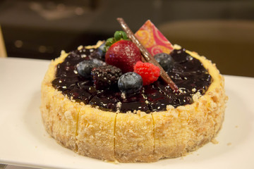  blueberry cheese cake fresh fruit on top