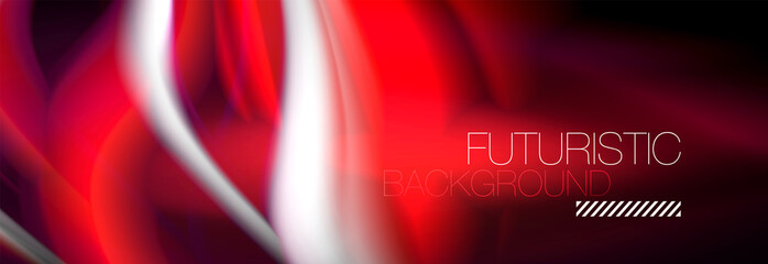 Fluid color neon wave lines background, neon liquid color futuristic paint template