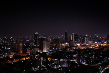 Obraz na płótnie Canvas nigth light landscape of Bangkok city.