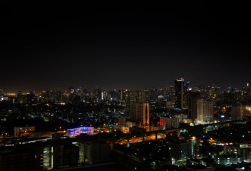 nigth light landscape of Bangkok city.