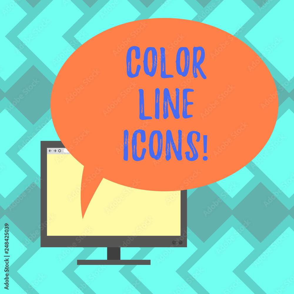 Fototapete text sign showing color line icons. conceptual photo colored figures help us to go faster in way or 
