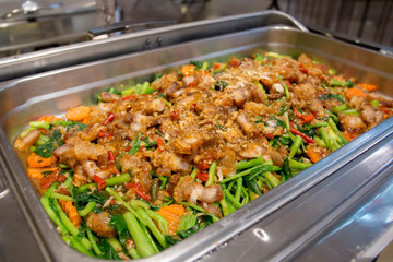  delicious Thai food in dish for buffet