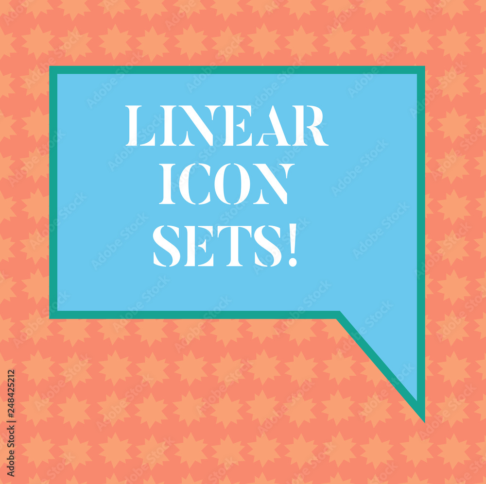 Poster writing note showing linear icon sets. business photo showcasing figures help us to go faster in way