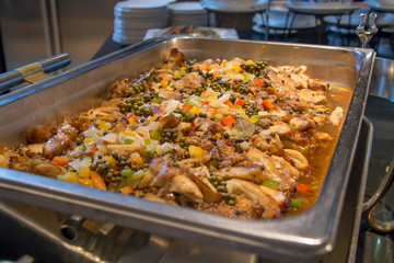  delicious Thai food in dish for buffet