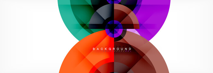 Round circles and triangles abstract background