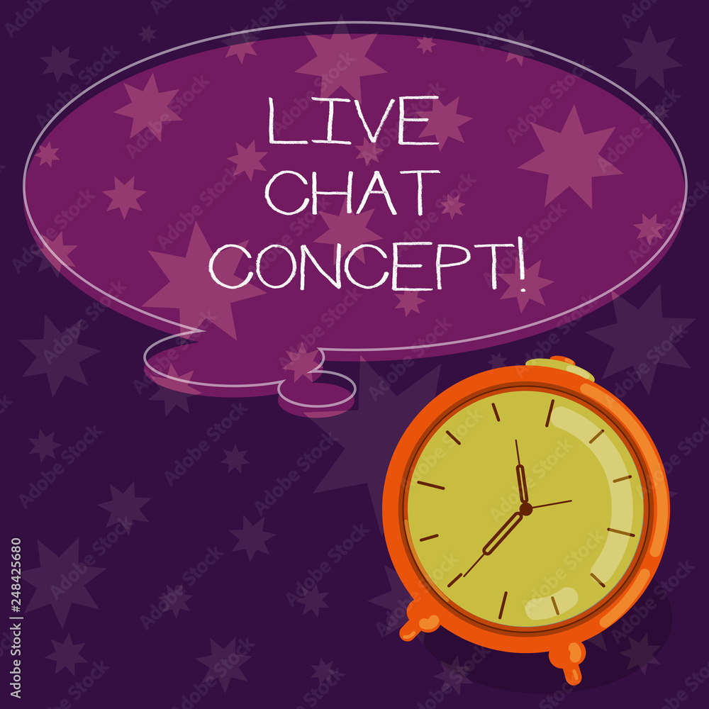 Poster word writing text live chat concept. business concept for web service that allows showing friends to