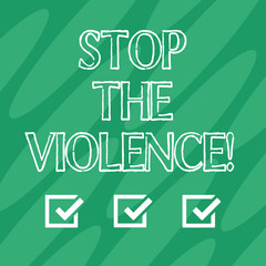 Fototapeta premium Handwriting text Stop The Violence. Concept meaning program empowers youth with attitudes skills and resources Geometric Blank Color Shape Oblong in Seamless Diagonal Pattern photo