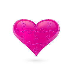 Puzzle heart. Vector illustration