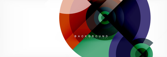 Minimal geometric circles and triangles abstract background, techno modern design, poster template