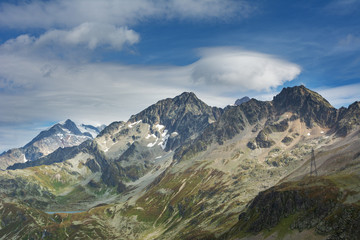 Naklejka premium A great warm autumn in France in the Alpine mountains on tourist paths with magnificent views around.
