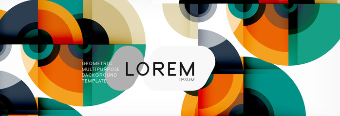 Obraz premium Circle abstract background with triangular shapes for modern design, cover, template, brochure, flyer.