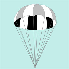 parachute, vector illustration ,flat style,  front