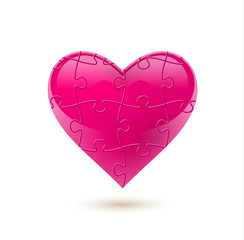 Puzzle heart. Vector illustration