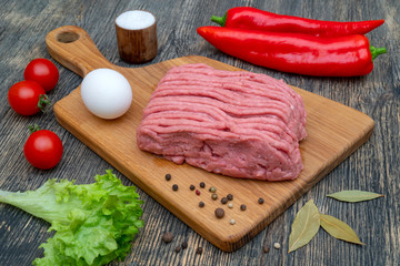 Fresh minced meat. Close-up.