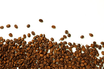 Coffee beans on white background