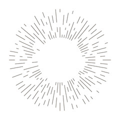Fototapeta premium Retro bursting rays design elements. Set of radial lines emblem. Design elements. Linear drawing. Vector retro logo illustration.