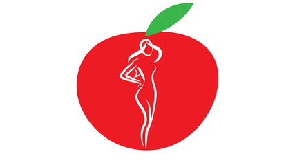 Apple icon. Healthy diet logo vector design, fitness logo