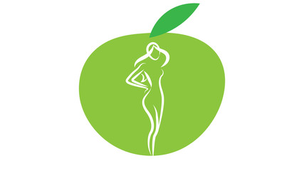 Apple icon. Healthy diet logo vector design, fitness logo